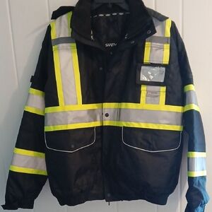 Safety Black and Yellow Reflective Performance Jacket